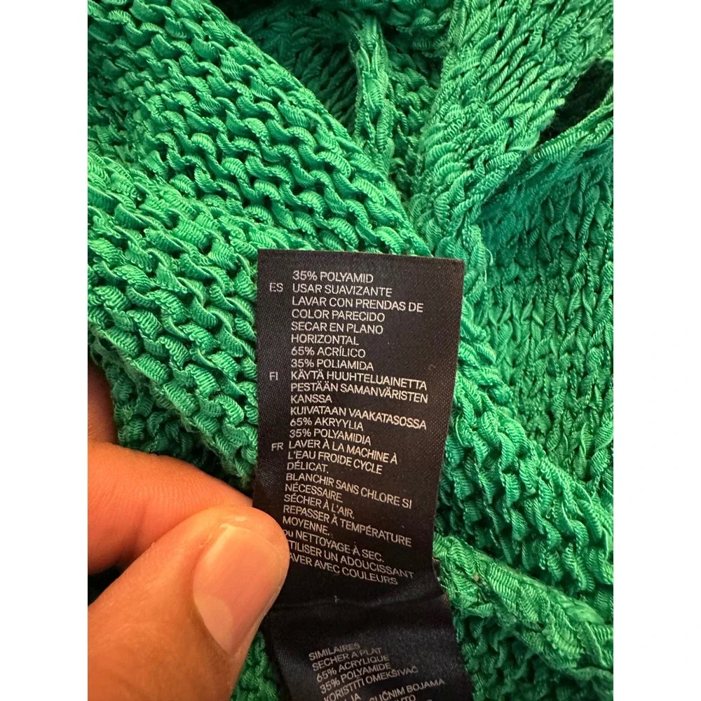 H&M Kelly Green Open‎ Stitch Sleeveless Knit Summer Vacation Tank Top Size 2